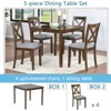 Aukfa 5 Piece Modern Dining Set，Square Wooden Dining Table with 4 Upholstered Chairs for Kitchen & Dining Room - 4 of 4