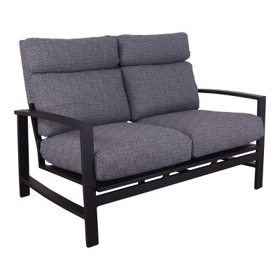 Courtyard Casual Santorini Loveseat with Envelop back Cushion  Alum frame in powder coating