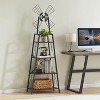 KTMBDW 4-Tier Narrow Book Shelf, Bookcase for Home Office, Living Room, Bedroom, Kitchen, Rustic Brown and Black - 2 of 4