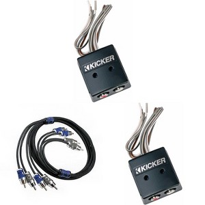 Kicker (2) 46KISLOC K-Series Interconnect, Speaker To Rca W/ Line-Out Converter & 46QI46 6 Meter 4 -Channel Signal Cable - 1 of 4