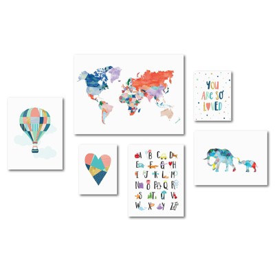 Americanflat - Colorful Children's Artwork Canvas Gallery Wall Set by Elena David