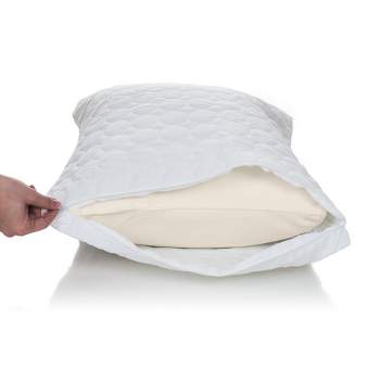 Hastings Home Pillow Protector - Hypoallergenic Cotton Pillowcase with Zipper to Help Prevent Bed Bugs and Dust Mites