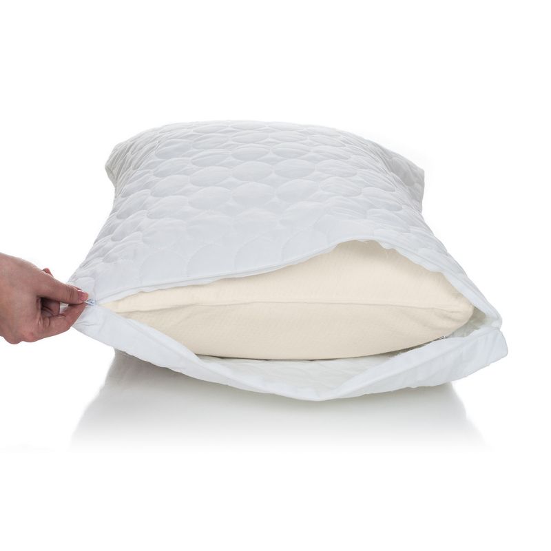 Hastings Home Pillow Protector - Hypoallergenic Cotton Pillowcase with Zipper to Help Prevent Bed Bugs and Dust Mites, 1 of 5