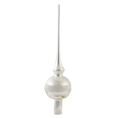 Inge Glas 11.5" Horizon White Matte Finial Tree Topper Christmas  -  Tree Toppers