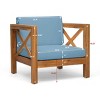 Outdoor Club Chair,Mid-Century Modern Acacia Wood Club Chair With Cushion Seat,Outdoor Furniture,Club Chair For Patio,Garden-Cuddlewood - 4 of 4
