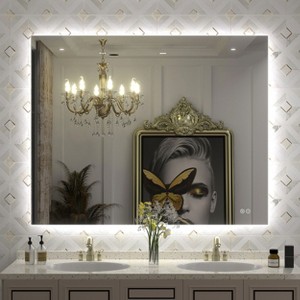 Apmir Super Bright 192 LEDs/m Back LED Lighted Anti-Fog Tempered Glass Bathroom/Vanity Mirror with ETL & 3-Year Warranty - 1 of 4