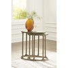 Signature Design by Ashley Irmaleigh 2-Piece Nesting Accent Table Set - Antique Gold Finish with Beveled Mirror Tops - 4 of 4