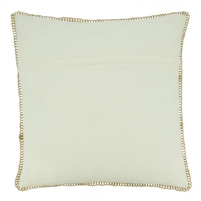 Aqua and Beige Cotton Sea Fan Pillow Cover, 20"