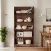 Hommoo 70.8" Tall 6-Tier Vintage Bookcase Dark Brown - 2 of 4