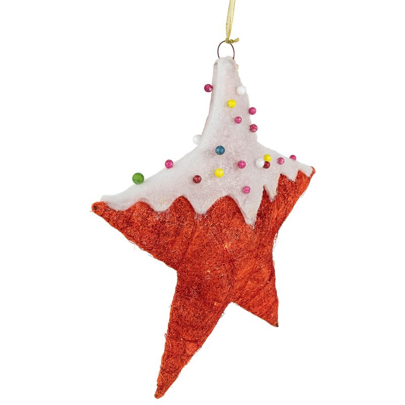 Northlight 18" Lighted Red and White Candy Covered Sisal Star Christmas Window Decoration, 3 of 8
