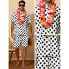 Lars Amadeus Men's Summer Polka Dots Hawaiian Short Sleeves Set 2 Pcs - 4 of 4