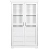 75" Kitchen Pantry Cabinet with 4 Drawers, Display Cabinet with Glass Doors, Freestanding Pantry Cabinet for Dining Room–The Pop Home - 3 of 4