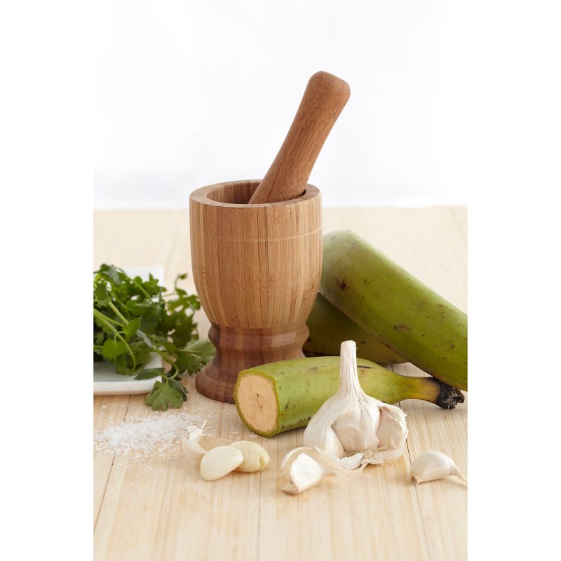 IMUSA Small Bamboo Mortar and Pestle, 5 of 6