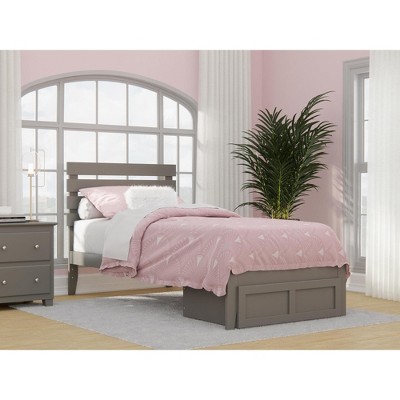 AFI Furnishings Oxford Twin Extra Long Bed with Foot Drawer and USB Turbo Charger in Grey