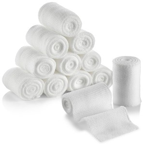 MEDca Medical Grade Gauze Bandage Rolls - Stretch Bandage Wrapping for Dressing all Types of Wounds and First Aid Kits - 1 of 4