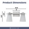 Prominence Home 2 Light Modern Bathroom Vanity Wall Fixture, Frosted Glass Shade, Metal Sconce, 60 Watt Compatible, Fairendale, Brushed Nickel - 3 of 4