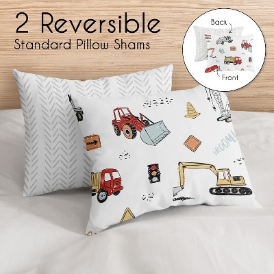 Sweet Jojo Designs Full/Queen Comforter Bedding Set Construction Truck Red Blue and Grey 3pc — фото 5