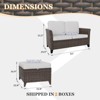 EAGLE PEAK Ocean Vista 3 piece Outdoor Wicker Loveseat Sofa,  Variated Wicker Conversation Loveseat Set with Ottoman - 3 of 4