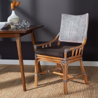 Donatella Brown Rattan and Cane Arm Chair