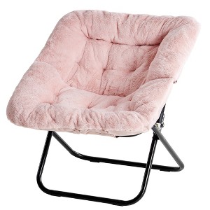 ChicFurnit Accent Chairs Lazy Chair Plush Lounge Accent Chair Reading Chair Armchair Sofa Chair for Room Relaxation, Pink, 29.52"*21.65"*31.1" - 1 of 4