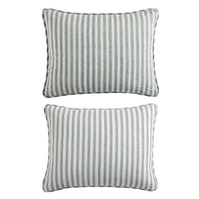Ivory and Sage Reversible Cotton King Quilt Set