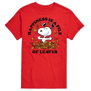 Men's - Peanuts - Happiness Is A Pile Of Leaves Short Sleeve Graphic T-Shirt - 1 of 4