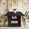 Lantine Farmhouse Dining Table for 6-8, 63-Inch Rectangle Kitchen Table with Strong Geometric Frame for Kitchen & Dining & Living Room (Black) - 2 of 4