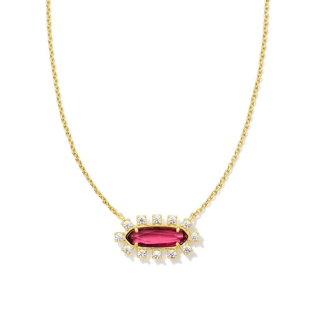 Photos - Pendant / Choker Necklace KENDRA SCOTT Eva Framed Pendant Necklace - Red Glass 