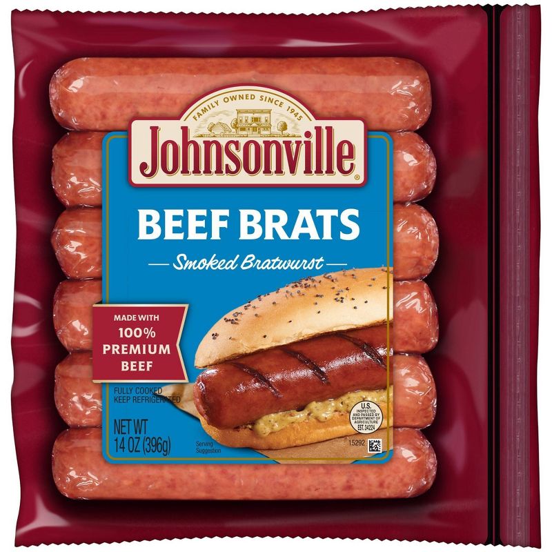 Johnsonville Smoked Beef Bratwurst - 14oz, 1 of 4
