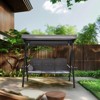 Pamapic 3-Person Metal Patio Swing with Canopy and Cushions - 3 of 4