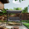 Pamapic 3-Person Metal Patio Swing with Canopy and Cushions - image 3 of 4