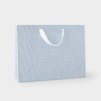 Chambray Ticking Striped Medium Gift Bag - Sugar Paper™ + Target