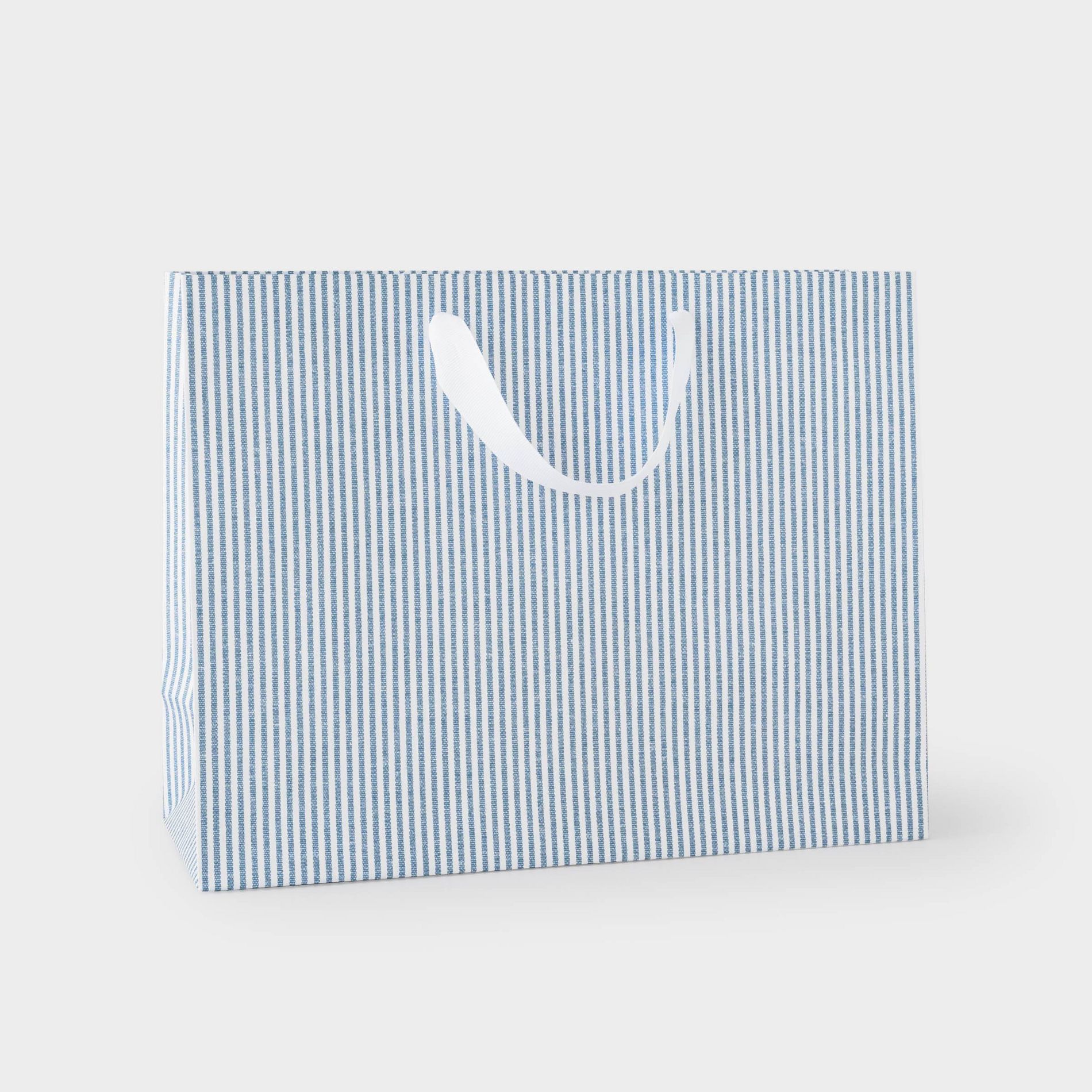Medium Chambray Striped Gift Bag Blue/White - Sugar Paper™ + Target