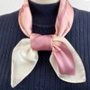 Wrapables Satin Neckerchief Square Scarf 26.5 x 26.5 Inches, Pink Lilies - 3 of 4