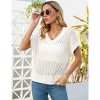 Womens V Neck Summer Pullover Sweater Vests Cap Sleeve Tops Casual Loose Fit Lightweight Knit Vest Tops - 2 of 4
