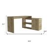 HomeRoots 60" Natural L Shape Computer Desk With Three Drawers - 3 of 4