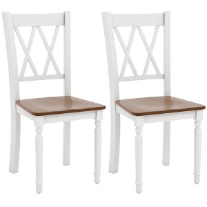 Tangkula Dining Chairs Set of 2 Wood Farmhouse Dining Room Side Chairs for Home Kitchen - 1 of 4