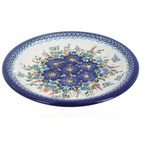 Blue Rose Polish Pottery Garden Of Blue Dinner Plate : Target