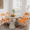 6/8 Pack All-Steel Folding Chairs with Backrest, Heavy Duty Metal Foldable Dining Chair Set of 4 Hold Up to 350 LBS, Orange Portable Chair for Office - 4 of 4