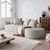112" Curved Chenille Sectional Sofa,Oversized 4-Seater Cloud Couch with Deep Wide Seat & 4 Pillows for Living Room-Baofuwish - 2 of 4