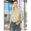 Allegra K Women's Point Collar Long Button Sleeve Button Down Floral Shirt - image 3 of 4