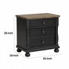 Royal Hampton Nightstand with 2 USB Ports, 3 Drawers, Black Rustic Oak Brown - 4 of 4