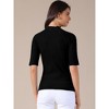 INSPIRE CHIC Women's Mock Neck Lightweight Slim Fit Half Sleeve Knit Pullover Sweater - 4 of 4