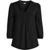 Lands' End Women's 3/4 Sleeve Lightweight Jersey Pintuck V-neck Top - 2 of 2