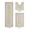 Hotel Bath Rug 100% Premium Cotton Tufted Weave Two Tone Reversible 3 Piece Bathroom Rug Set, Super Soft & Water Absorbent, Machine Washable Bathmat - 2 of 4