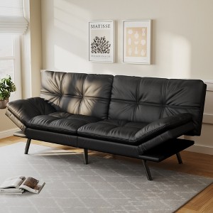 Dyonery 71" Convertible Futon Sofa Bed,Modern Memory Foam Futon Couch with Detachable Cushion,Adjustable Backrest & Armrest - 1 of 4