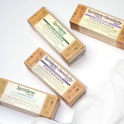 SprinJene Natural Fluoride-Free Sensitive Relief Toothpaste Sodium Lauryl Sulfate-Free - 3.5oz/2ct