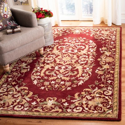 Heritage Red Hand-Tufted Wool Rectangular Area Rug