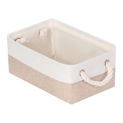 Unique Bargains Fabric Collapsible Storage Organizer Basket with Handles