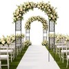 Metal Garden Arbor Arch Trellis 86.6"x47", Outdoor Wedding & Garden Arch Frame for Climbing Plants, Patio, Lawn, Backyard, Black - 4 of 4
